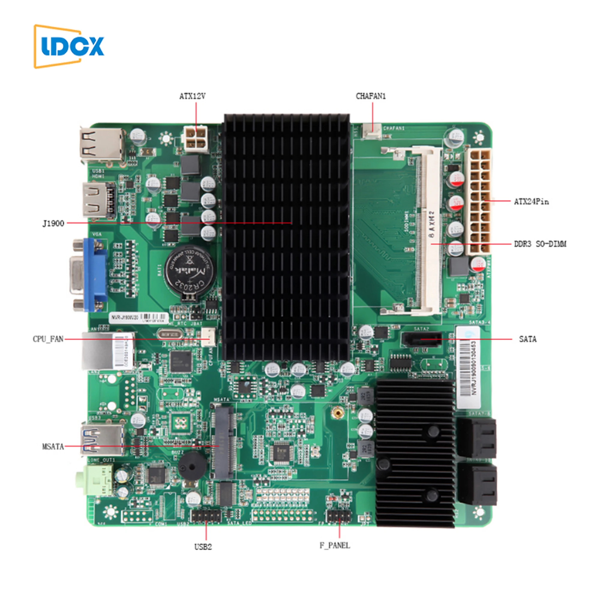  Материнская плата для компьютера LDCX J1900 4 core multi SATA без вентилятора Mini