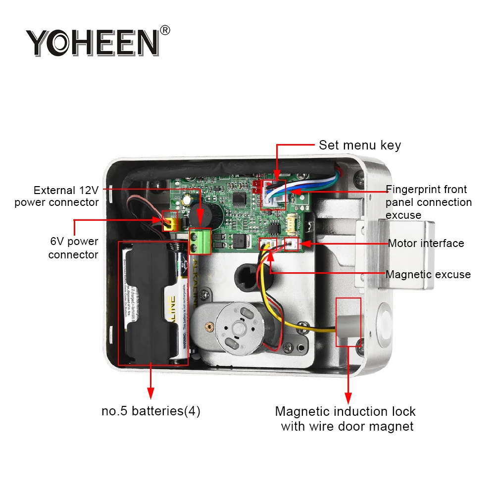 Waterproof Smart Electric Rim Lock with Tuya Smart Life APP WIFI Outdoor Gate Door Fingerprint Lock