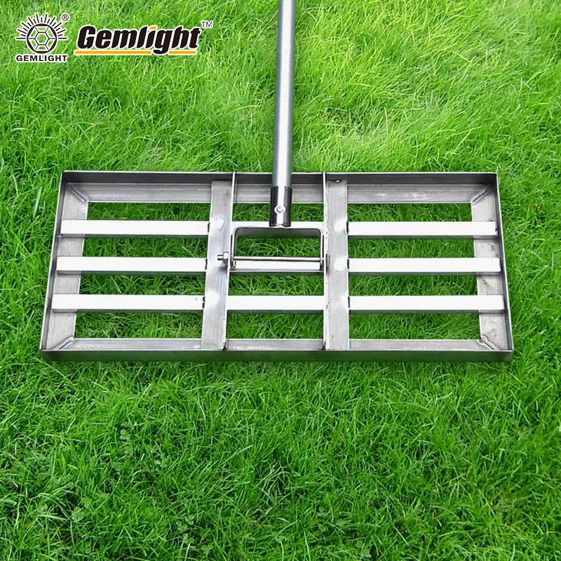 Galvanized Metal Lawn Leveling Hand Tool Wide Stainless Steel Lawn Leveling Rake for Golf Course