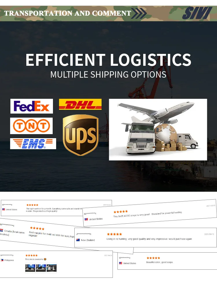 SIVI Amazon Selling Tactical Hunting Fully Multi- Green Coated Optics Hunting Scope 3 MOA MIL DOT Red Dot Sight