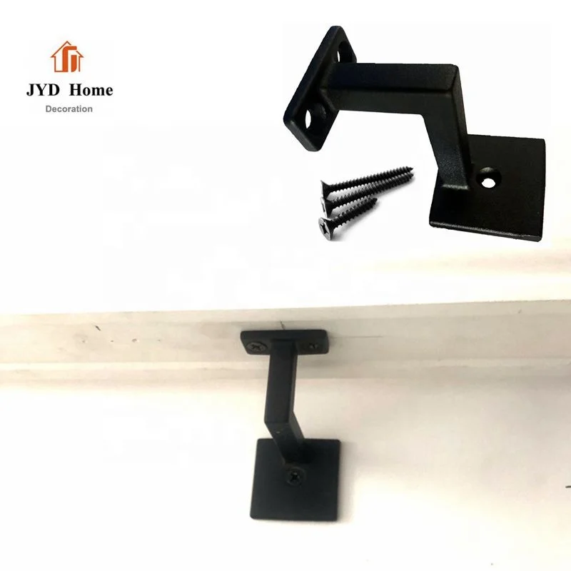 JYD Home Square Base Satin  Black Zinc Alloy Handrail Brackets for wood railing support (HB-603  ) - Stair railing parts