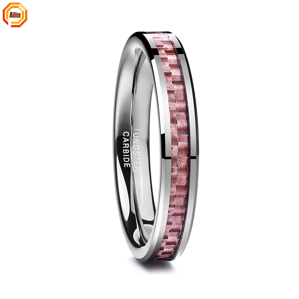 China Wholesale 8MM Silver Color Brushed Matt Surface Polish Inside Inlay Abalone Opal Mens Tungsten Carbide Rings