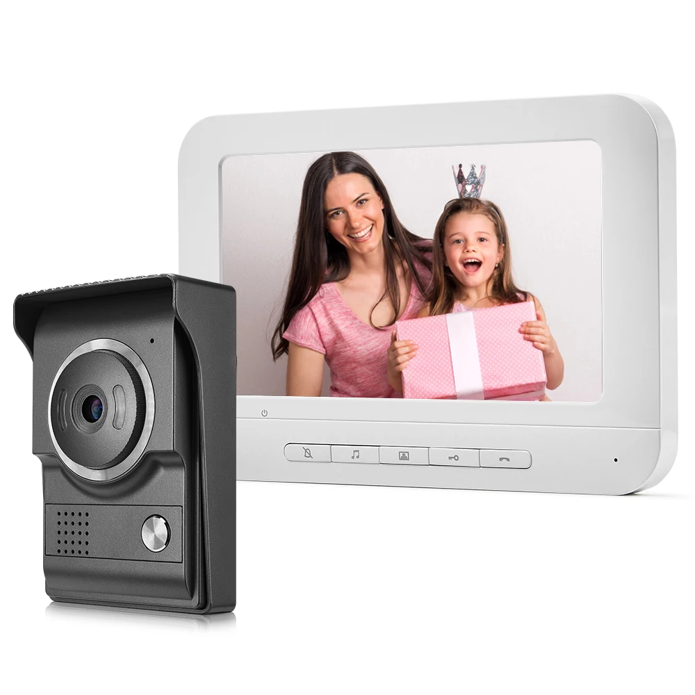 7 inch tft lcd screen video door phone villa video intercom system doorbell with CMOS camera