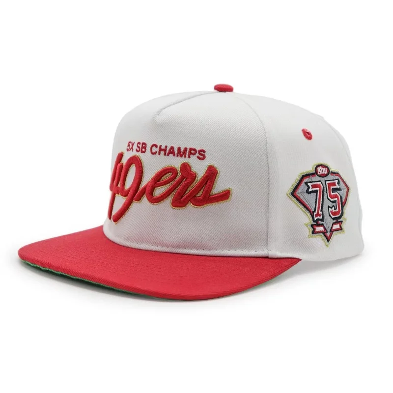 Two Tone Frame 5-Panel Baseball Caps with Embroidered Dot Pattern Sports Gorras Hats with Patch Baseball Cap Embroider