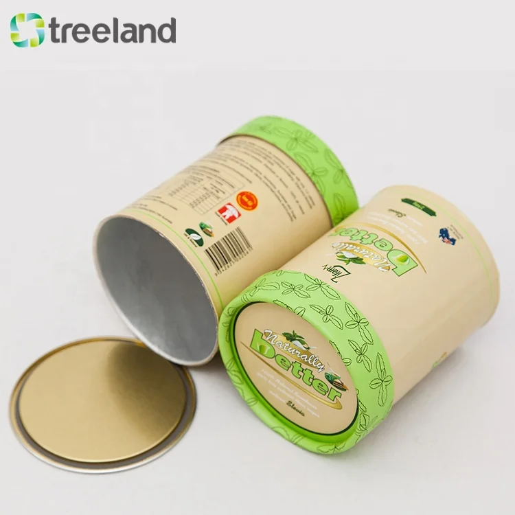 Recycled Customized Cylinder Cardboard Powder Paper Tube Packaging Boxes