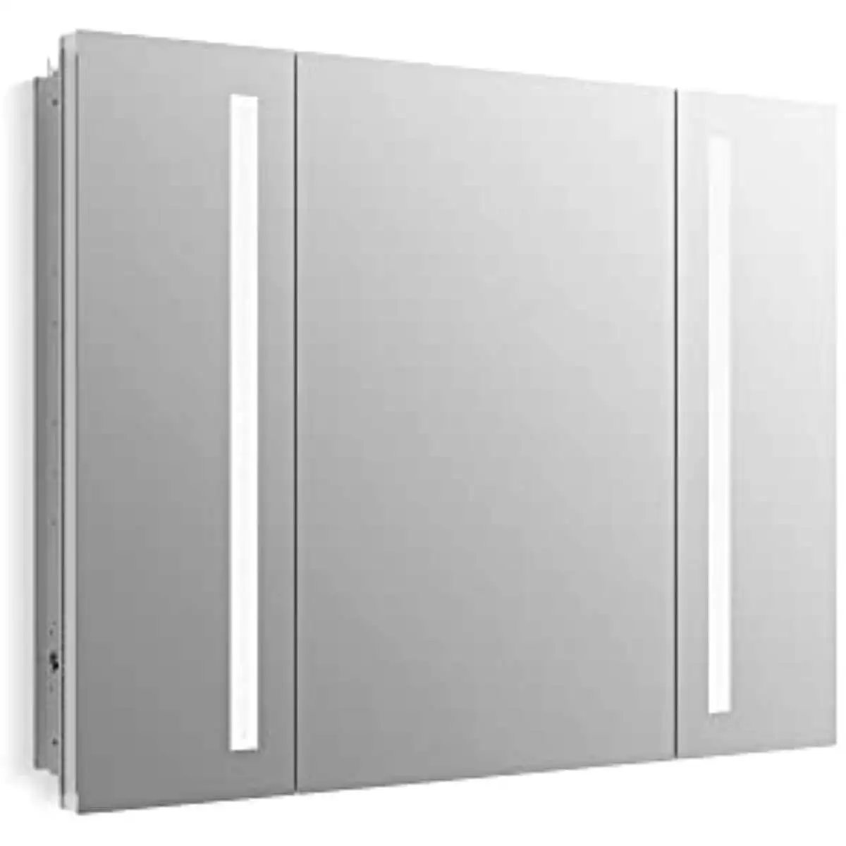Recessed or Surface Mount Lighted Aluminum Bathroom Medicine Cabinet with Mirror