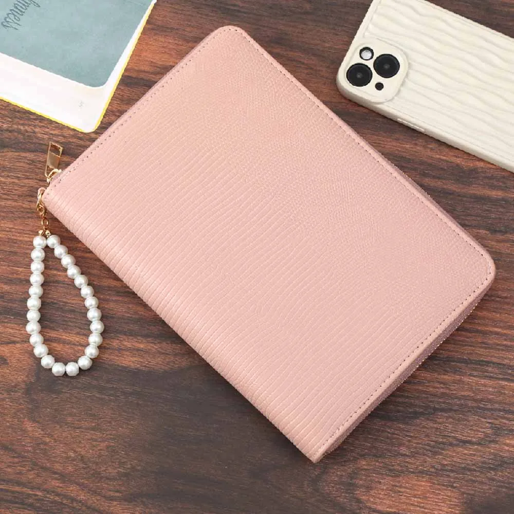 2025 Hongbo New A6 Lizard PU Leather Zipper Wallet with 6 Gold Binder Rings as Budget Planner Envelope with Inserts Available