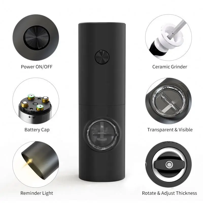 Kitchenware Professional Electric Electric Salt and Pepper Mill, Kitchen Appliances Electric Grinder With Led Light