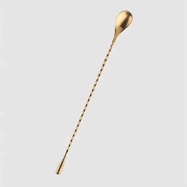 
Factory Direct stainless steel cocktail gold mixing spoon 