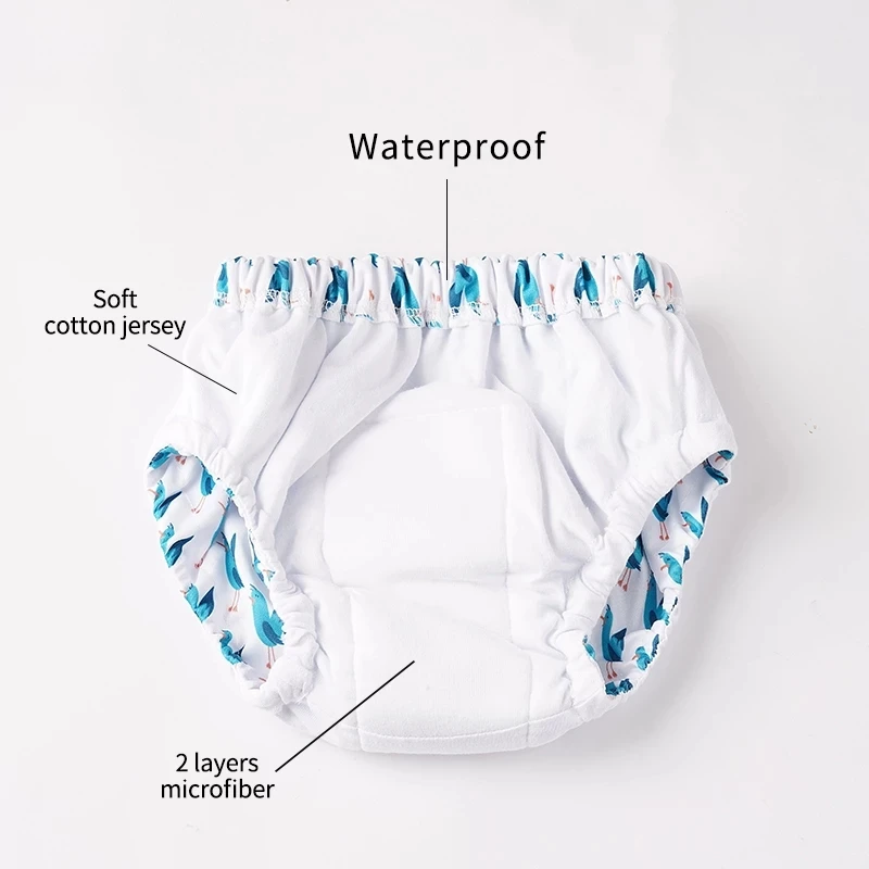 Happyflute Washable Diaper Baby Cloth Diapers Baby Cotton Training Pants Potty Training Underwear