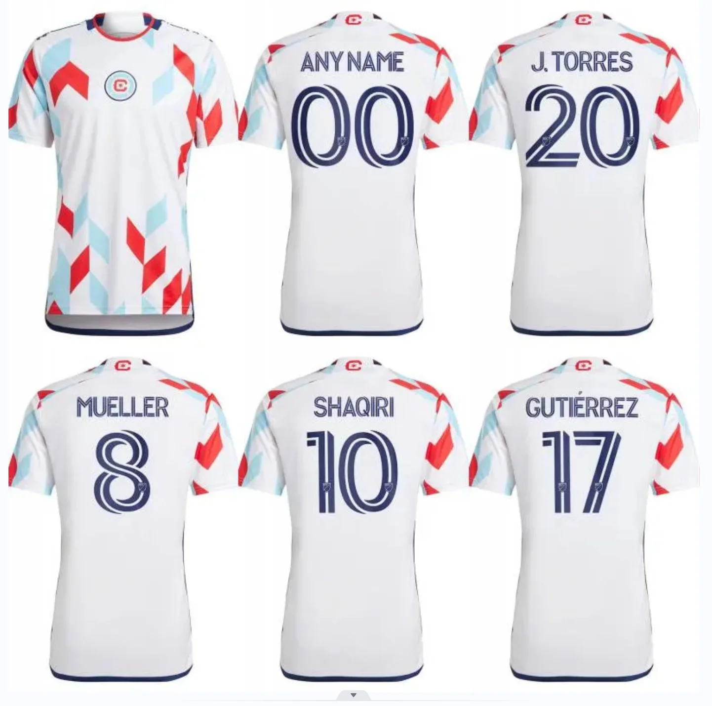 2023 Футбольные Майки Chicago Fire 23/24 #10 SHAQIRI MUELLER мужская униформа #17 GUTIERREZ J.TORRES