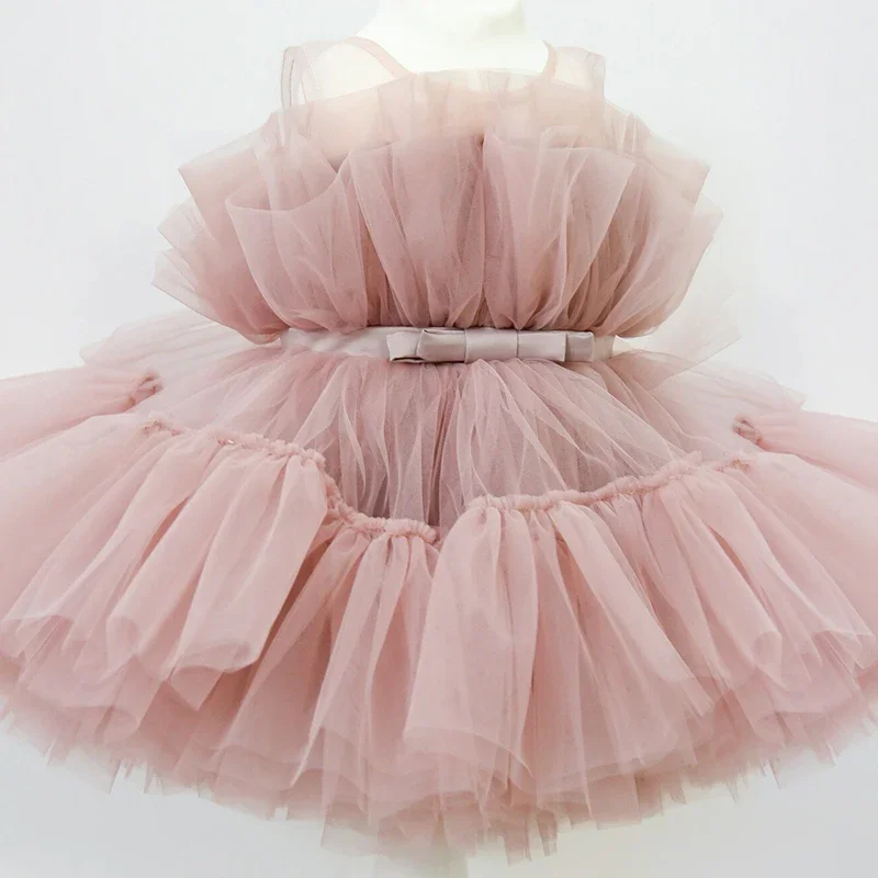 Baby Clothes for Girls Toddler Kids Wedding Princess Gown Girl Elegant Birthday Dress Tulle Bridesmaid Evening Party Dresses