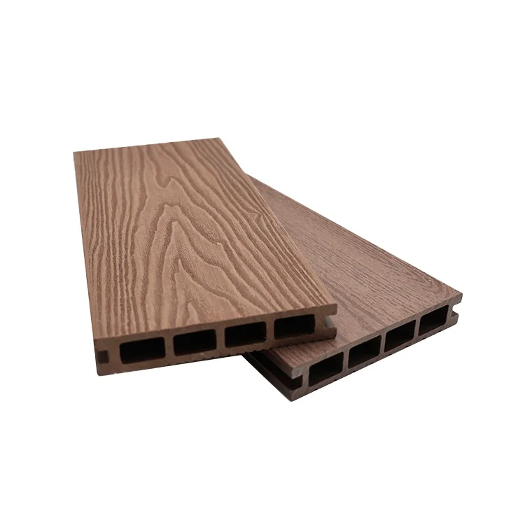 Outdoor Waterproof WPC Hollow Decking 3D Embossing WPC Decking Flooring