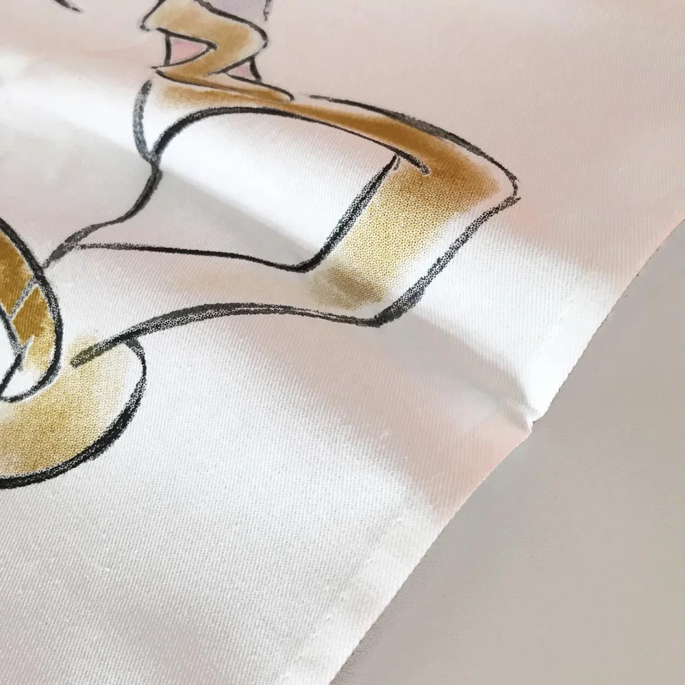 100% cotton flour sack fabric printing magic lamp kitchen dish tea towel  stock 2 pcs in 1 set