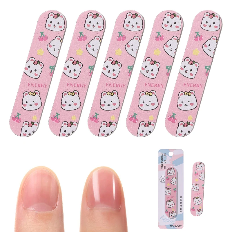 LMLTOP Single manicure polishing beauty tool Callus Treatment cute sandpaper file mini handle portable nail file Polish SY577