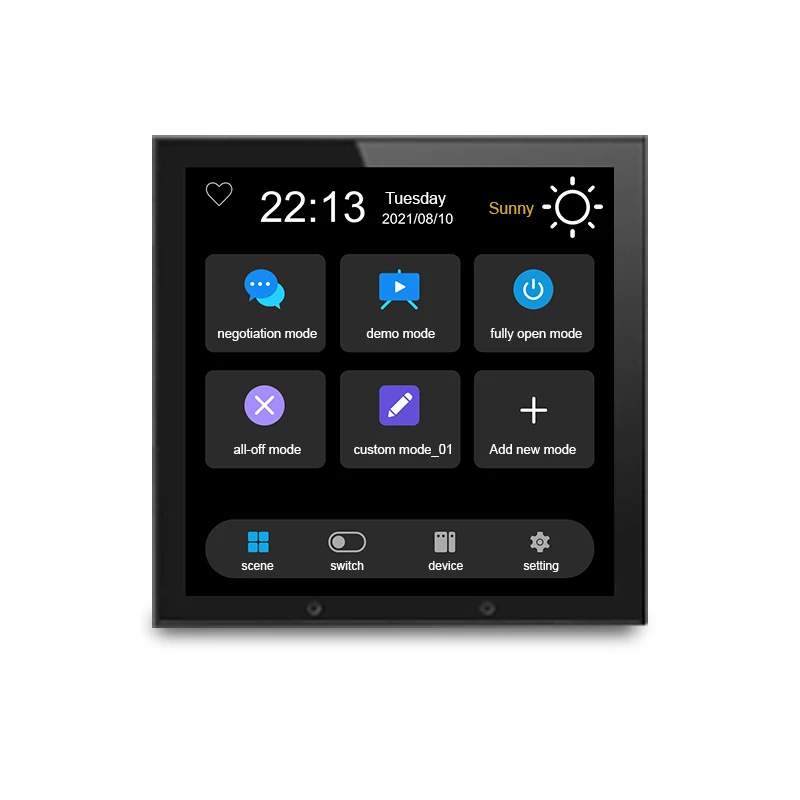 2022 New arriving 4 inch touch screen dimmer switch scene panel smart home Zigbee gateway system app remote and voice control