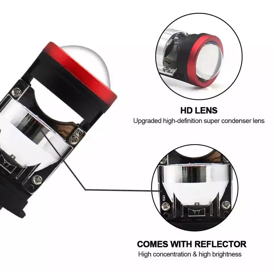 Wholesale H4 Led Headlight Projector Y6D Y7D Car Headlight Bulbs 35w High Low Beam Auto Lamp H4 Projector Bi Led