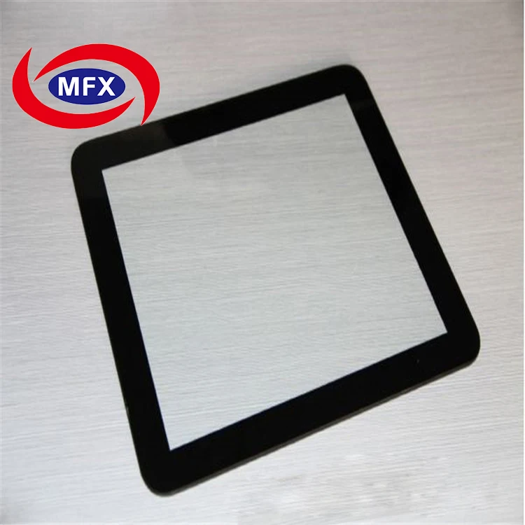 Customized black print flat decorative corning gorilla glass window cover panel for Walkie-talkie and intercom