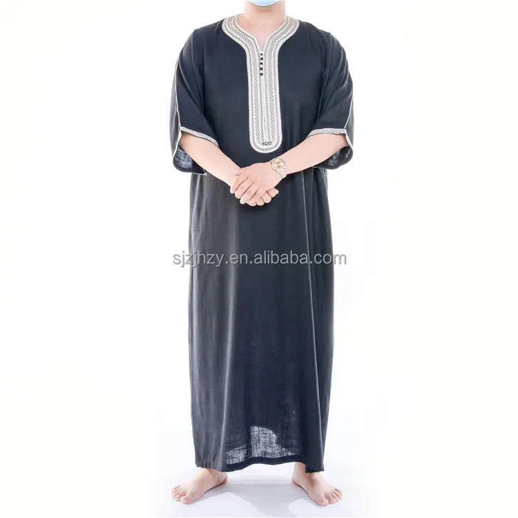 Wholesale Muslim  Clothing Arabic Dress  Dubai Islamic Thobe for Men Jalabiya Dubai for Men Jubah Boubou