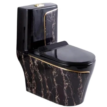 Home European toilet Bowl black color siphon Marbling water saving sitting toilet flush ceramic toilet seat