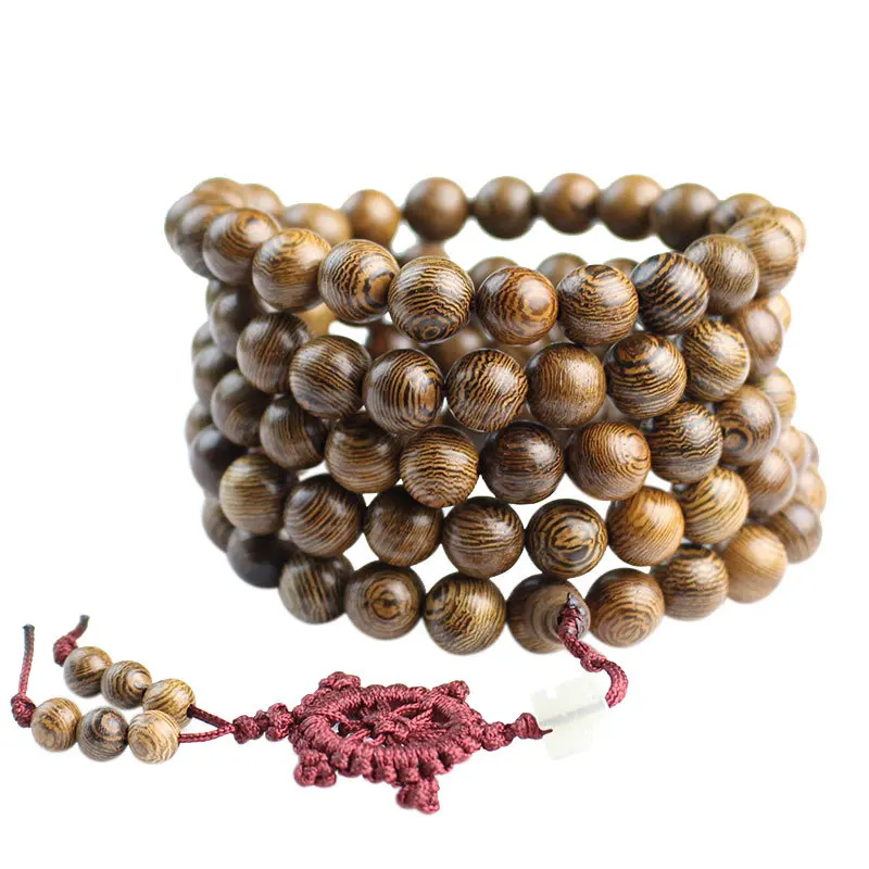 Jymoon 10/12/15mm Chicken Wings Wood 108 Buddhist Beads Bracelet Necklace Beads String For Men And Women Gifts
