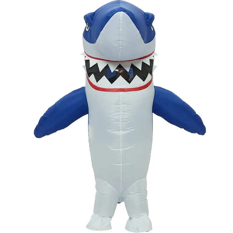 Adult kinds Halloween Party fancy dress inflatable baby blue shark carnival costume blue shark costume