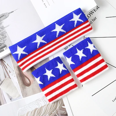 Custom logo blue  wristband, long sport wrist sweat bands