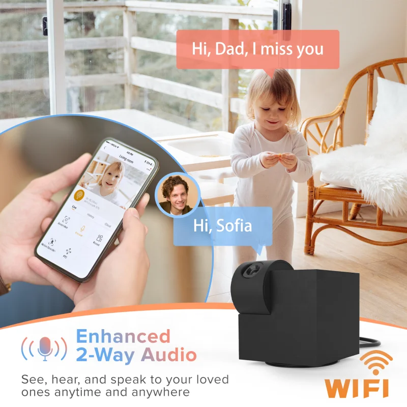 Laxihub 10M IR Distance Alexa Google Home Wide Angle Cloud Storage H.264 Mini Smart PTZ Camera