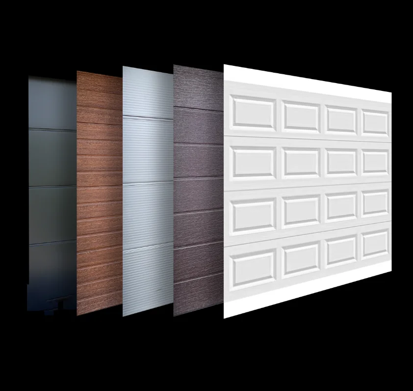 white silver grey brown line block high quality garage door CE hardware and motor