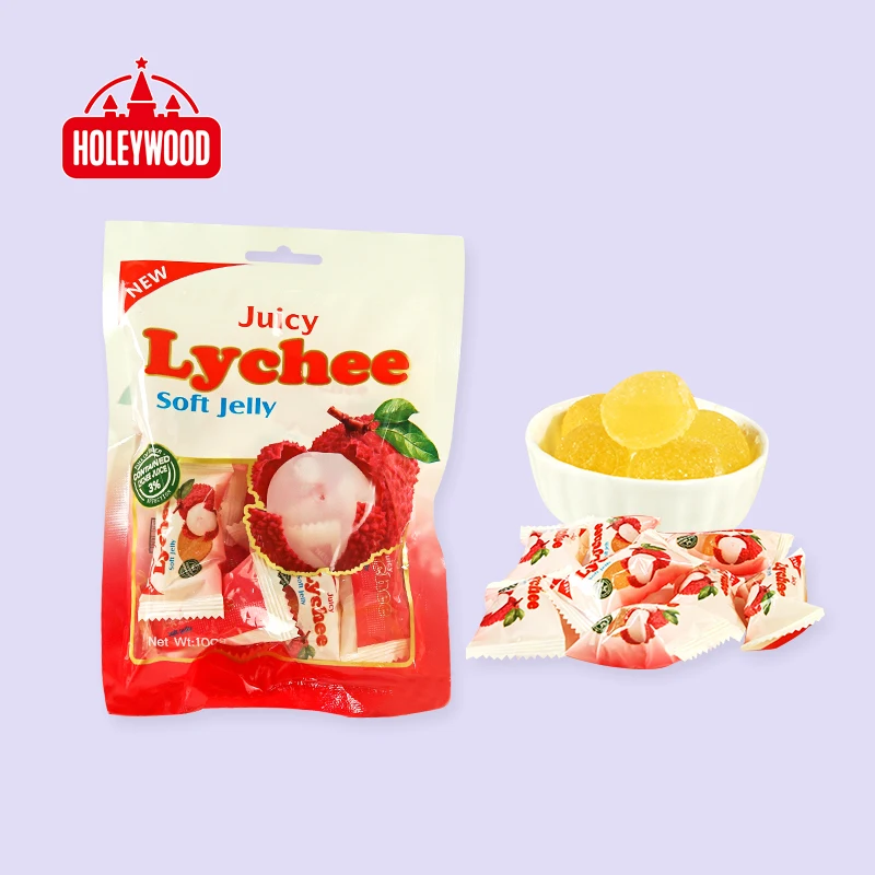 Holeywood 3D Litchi ароматизированные Мармеладные Конфеты 12 г фирменные китайские Халяльные мягкие фрукты кислый шарик твердые конфеты оптом сладкие коробки