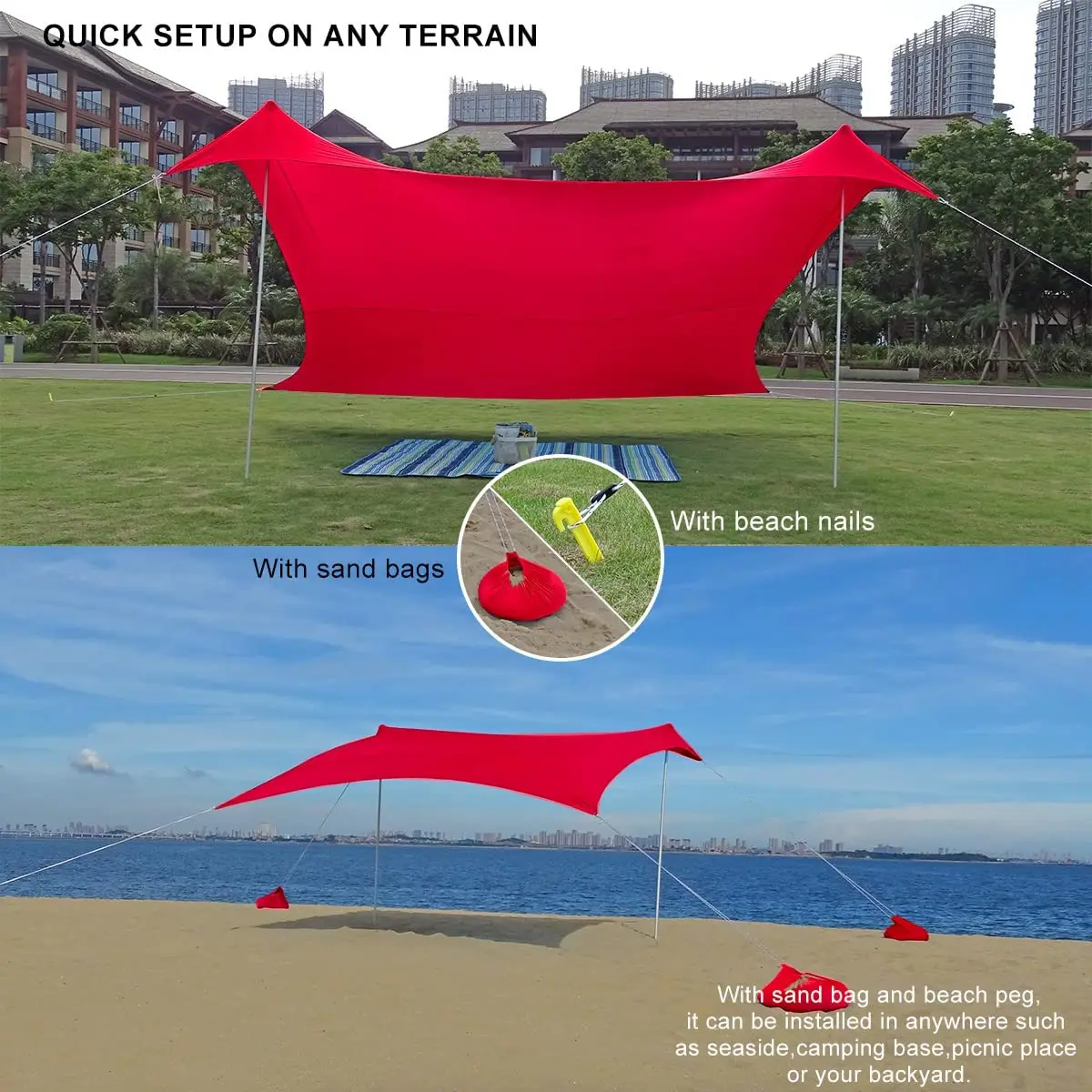 Outdoor sun shelter beach shade canopy tent easy build beach tent beach tent sun shelter shade