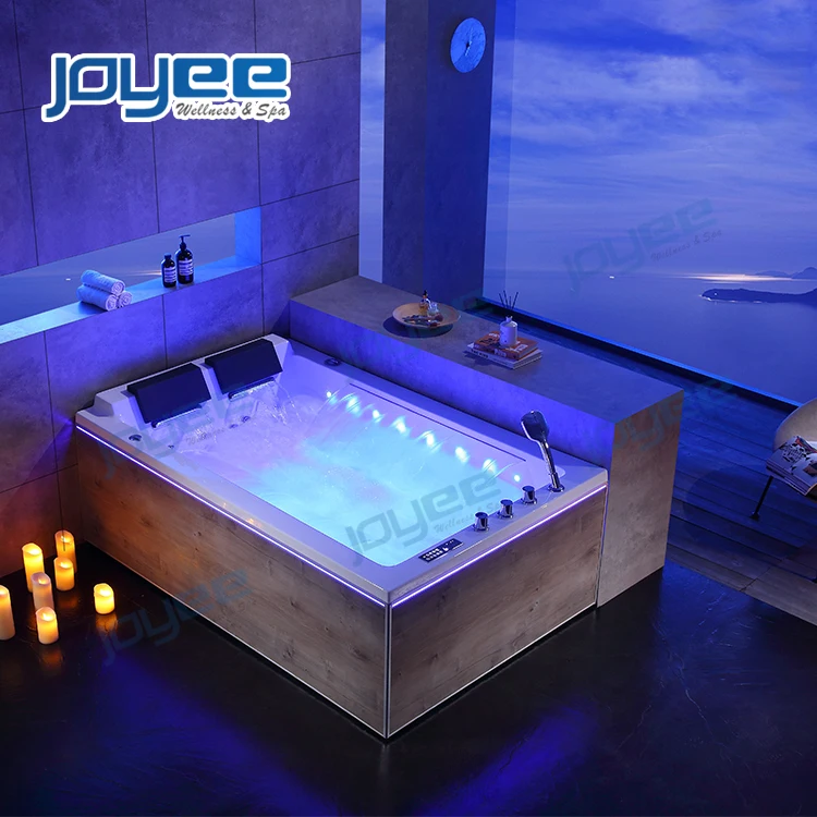 JOYEE Good quality 2 persons indoor bath tub acrylic hydro whirlpool cheap massage bathtub