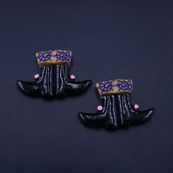 Hot Sale 32*20mm Flat back Charm Halloween Resin Boots Cabochons for Embellishment Accessories Crafts