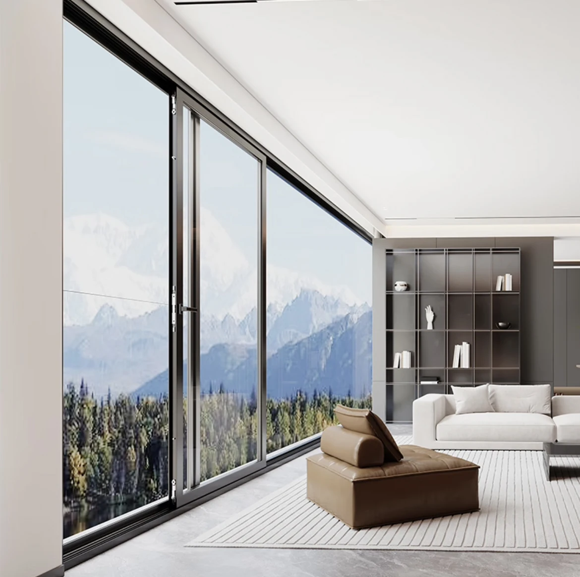 Beigeman moden panoramic picture window custom aluminum waterproof big glass double glazed hurricane impact sliding patio window