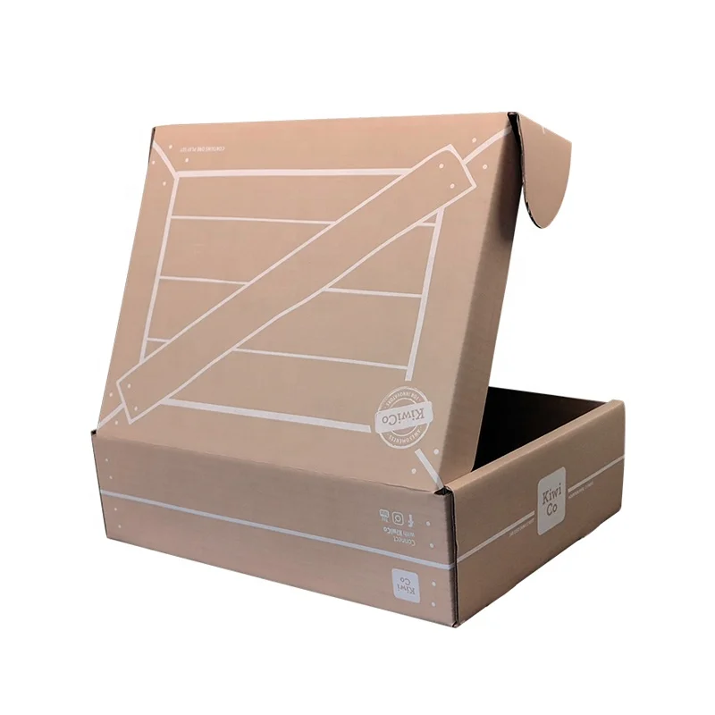 Custom Large Brown Printing LOGO Shipping Mailer Corrugated Kraft Paper Carton Packaging Box for Pack