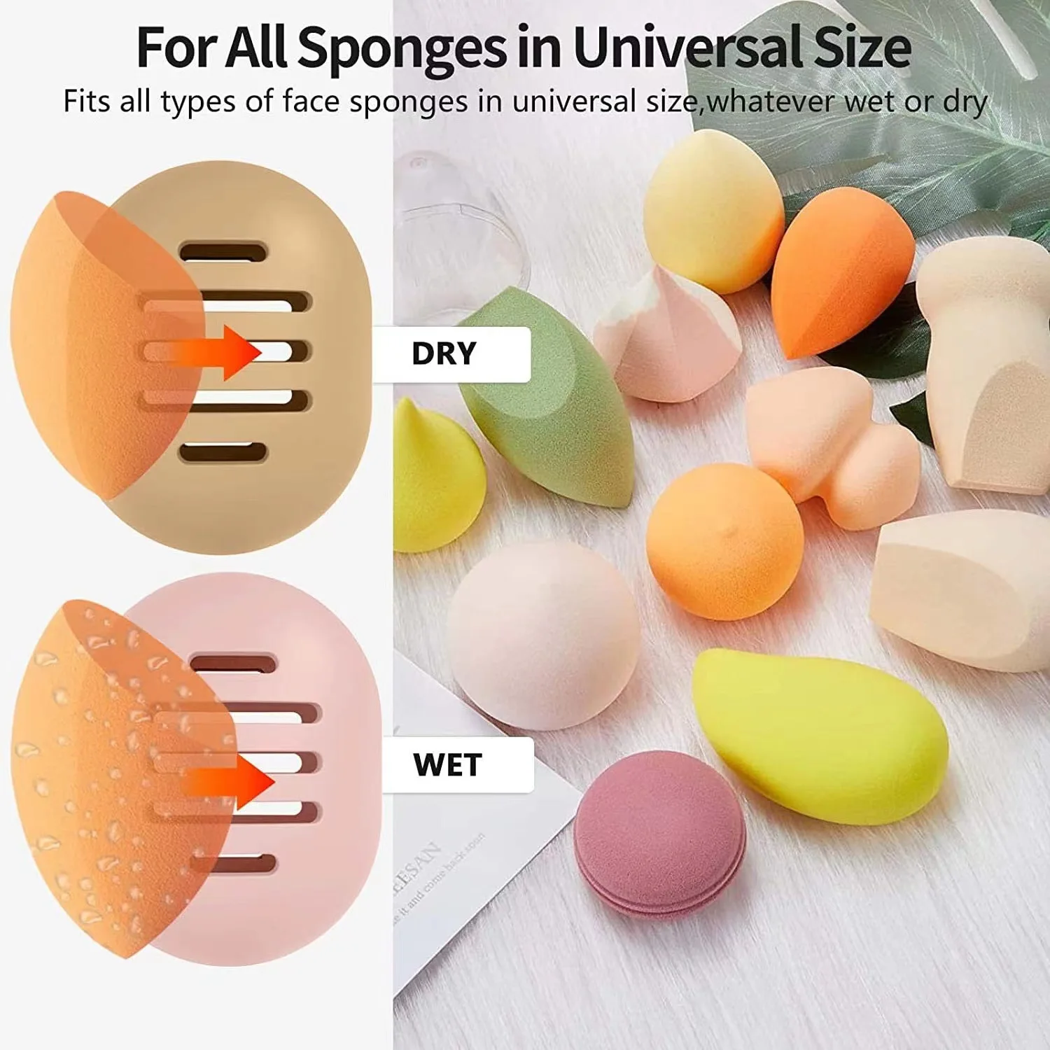 FEIYAN Dry And Wet Eco-Friendly Washable Reusable Manufacturer Beauty Sponge Blender Storage Case Silicone Makeup Sponge Holder