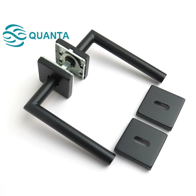 New Design Lock Handle Modern Hotel Door Lock Lever Handles Interior Det Black Square Door Handle