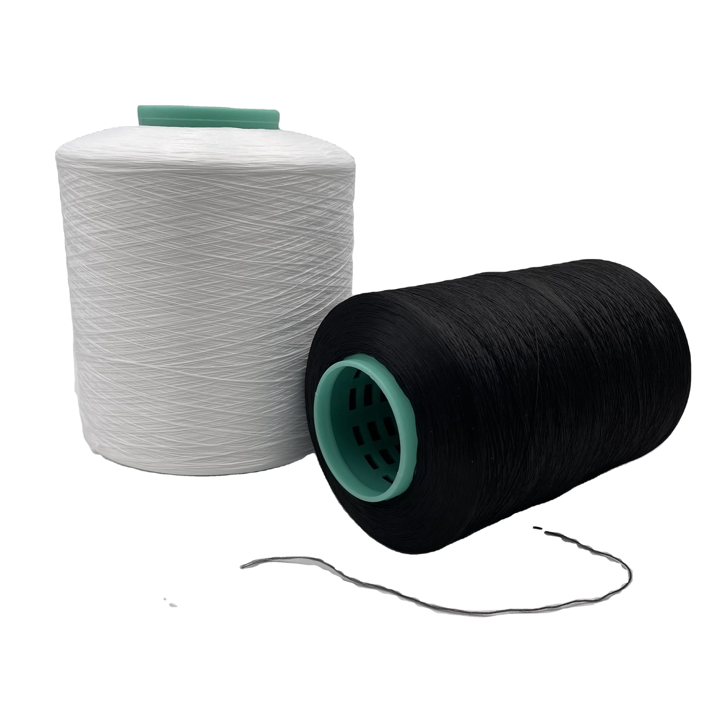 100% Filament Polyester Textured Yarn raw white dope dyed Overlock Sewing Thread