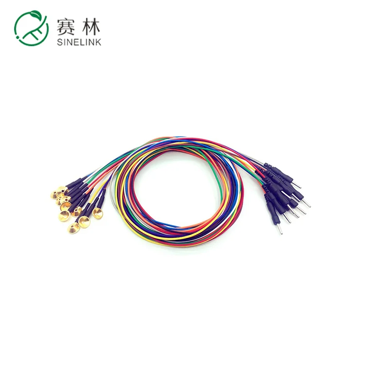 
Soft and Flexible Lead Wire Copper Gold Cup Electrode Cable for EEG EMG 