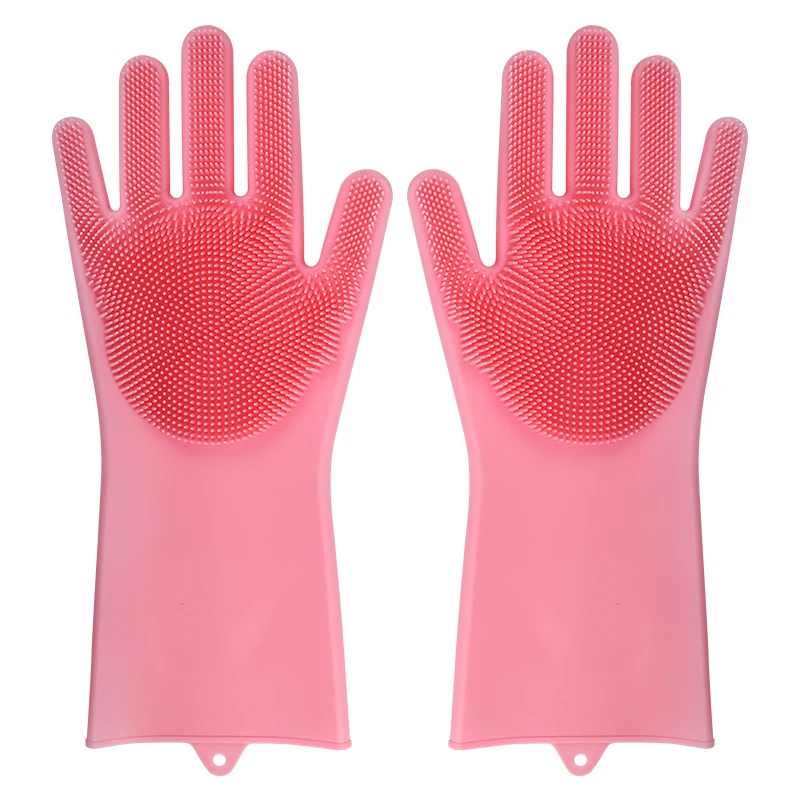 Multifunctional Use Reusable Silicone Dishwashing Mitts Wash Cleaning Tools with Sponge Scrubbers Magic Dishwashing Mitts