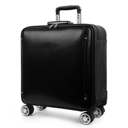Leather Travel Suitcase Fashion Luggage Travel Bags Universal Wheels Trolley Luggage