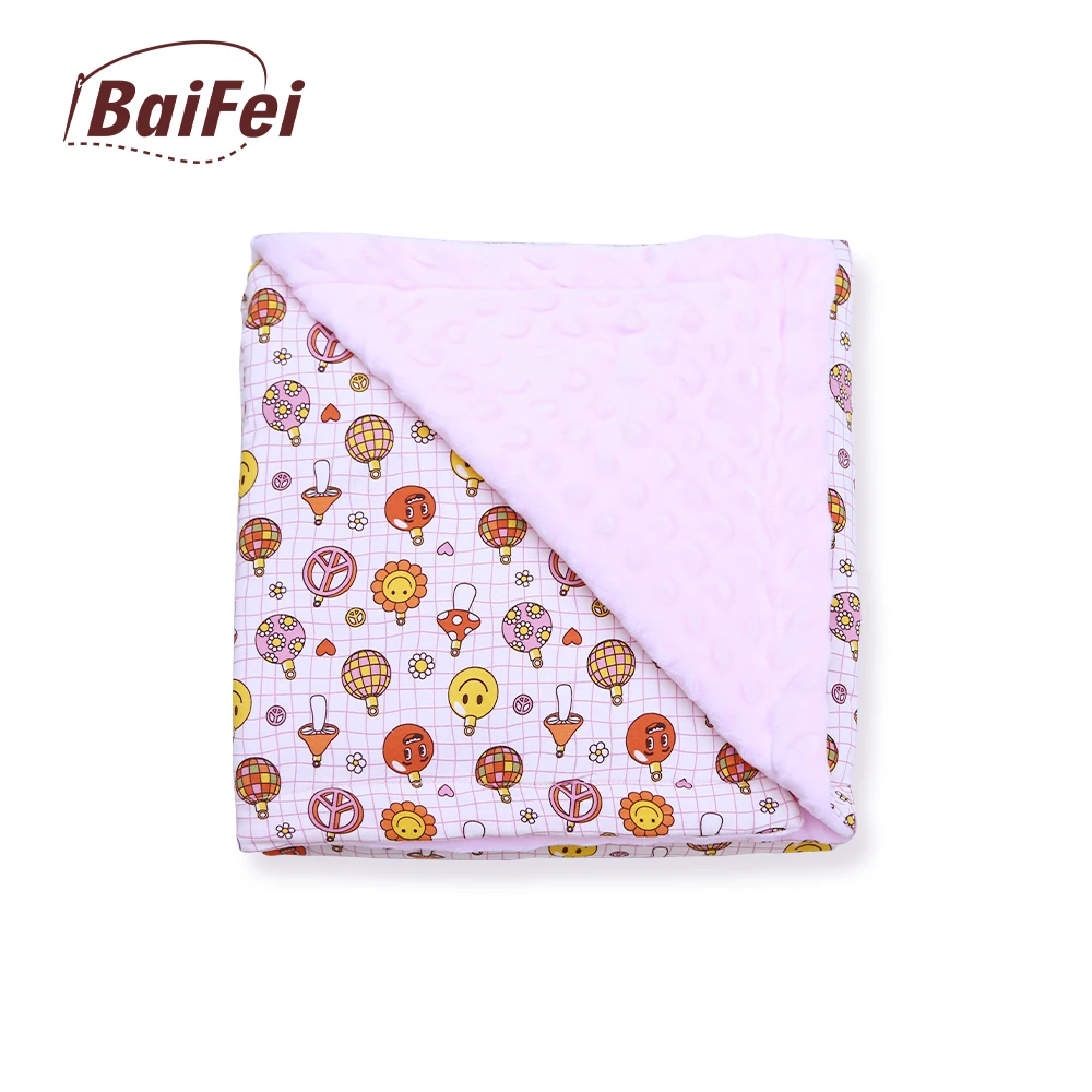 Custom Designer Printing Checkered Fleece Minky Dots Winter Blanket Wholesale Christmas Bamboo Quilt Baby Blanket Super Soft