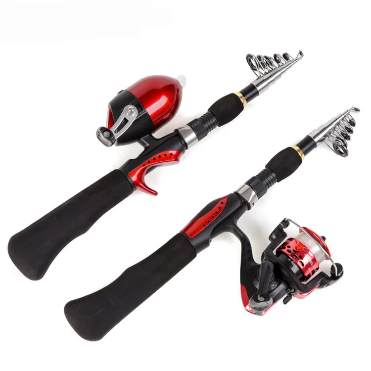 KEWOTE wholesale 1.6m ultra short and portable mini casting spinning rod reel fish fishing combo set