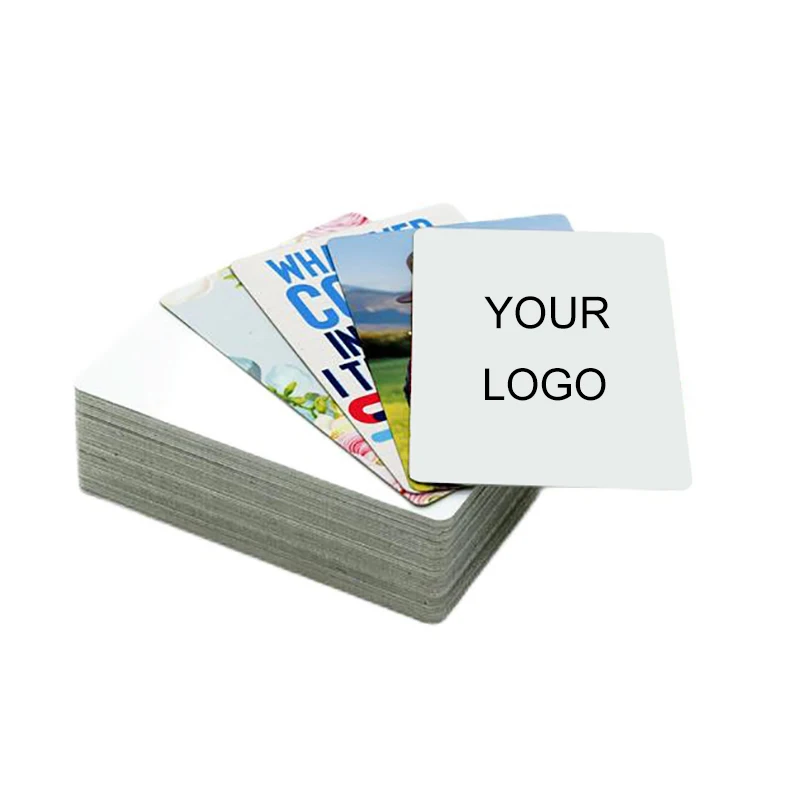 Most popular customize 1mm thickness glossy white 86*54mm metal aluminum business cards sublimation blanks business card