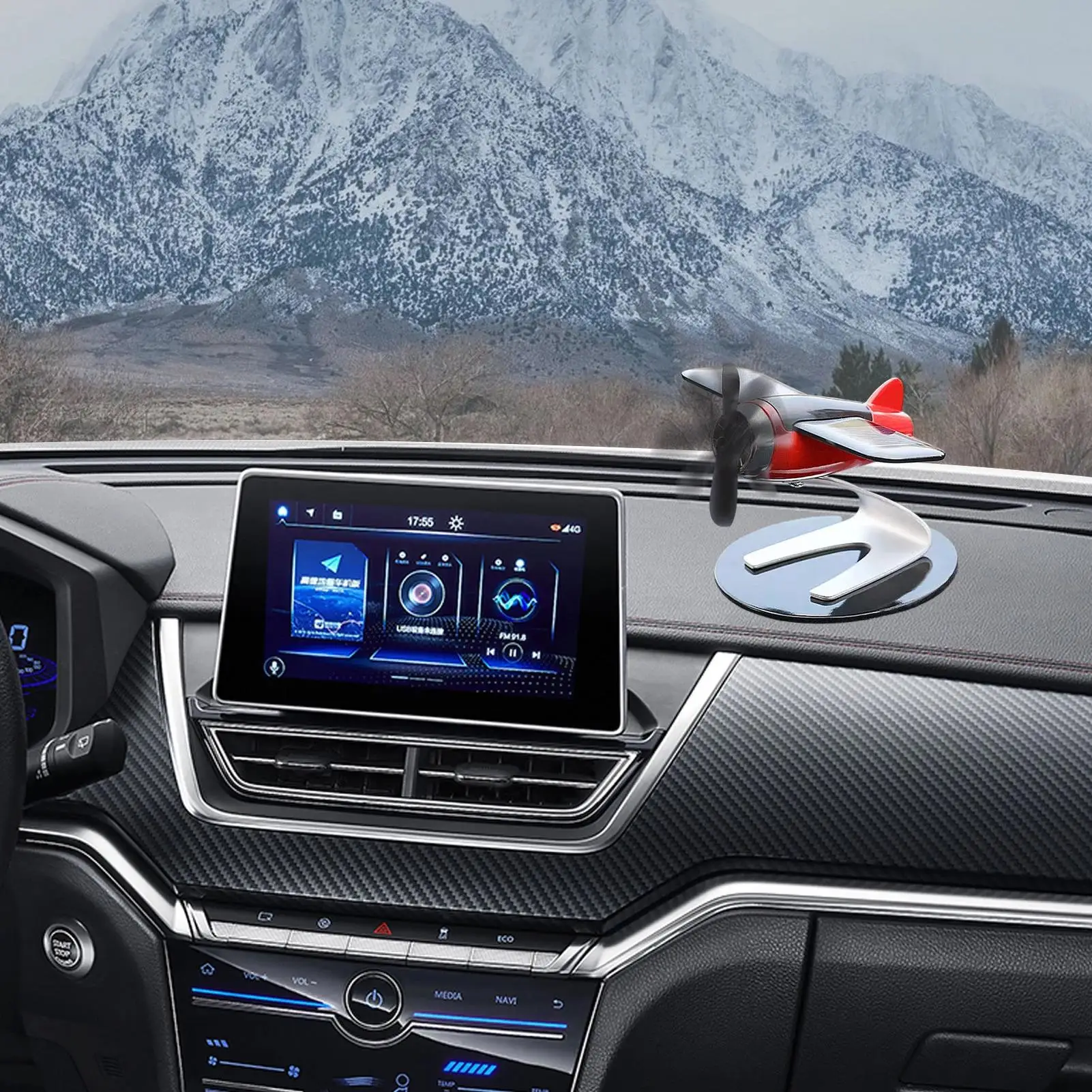 JSZ Hot sale Solar Airplane Model automatic rotation plane shape in-vehicle air purifier