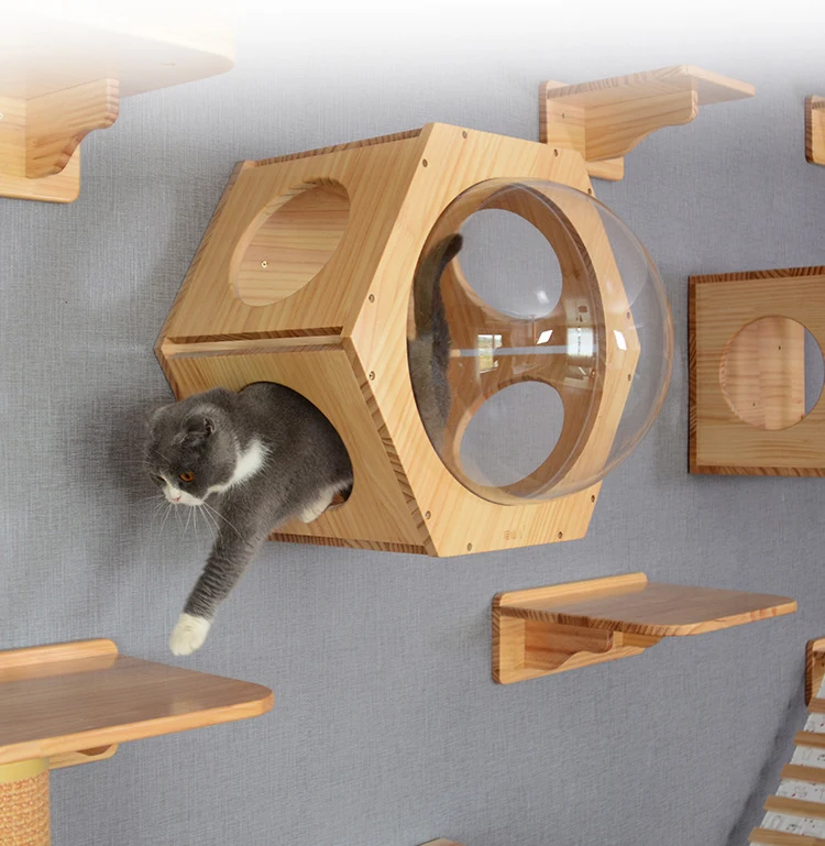 
amazon luxurious wood cat tree house natural furniture make cat tree wholesale wall mounted cat hut 