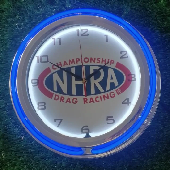 In Stock Led Neon Wall Clock With Light Fashion Personality Home Decorations Wall Hanging Without Punching