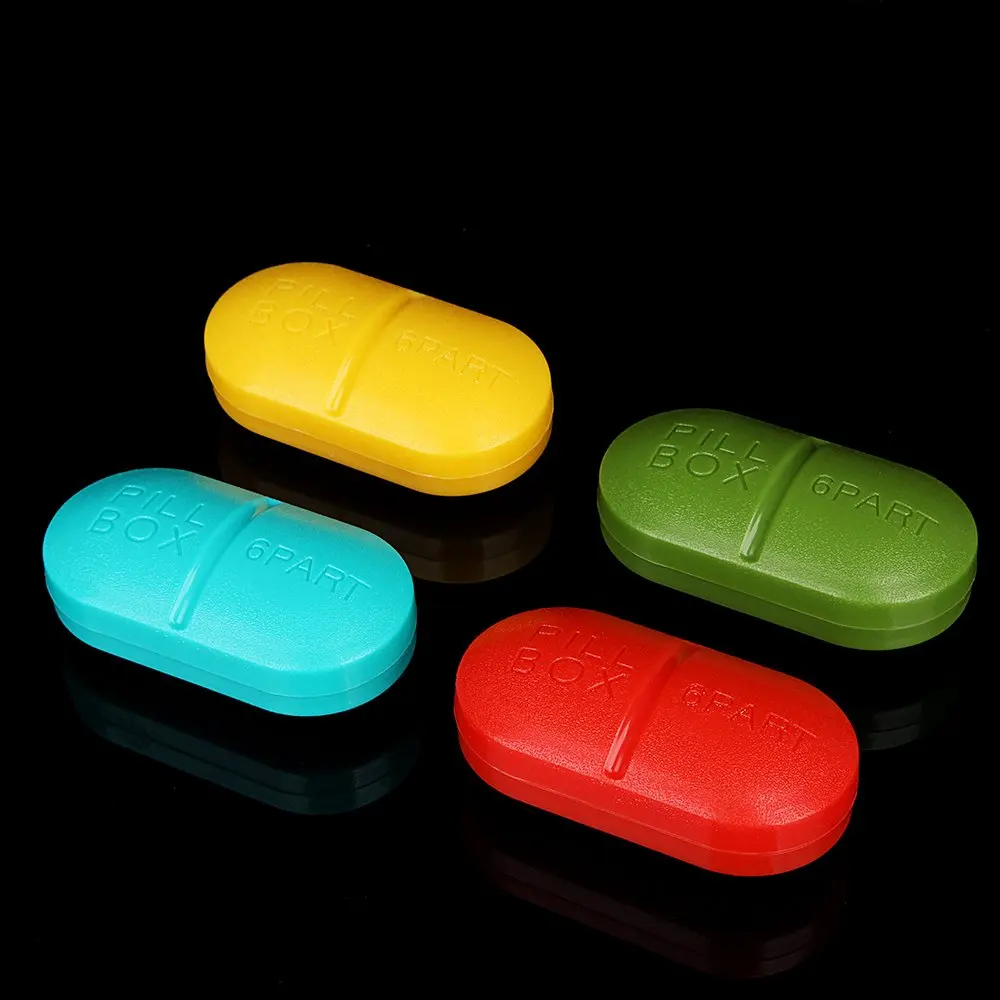 Customization High Quality Capsule Plastic Pill Box With 6 Plastic Storage Box lighter pill box