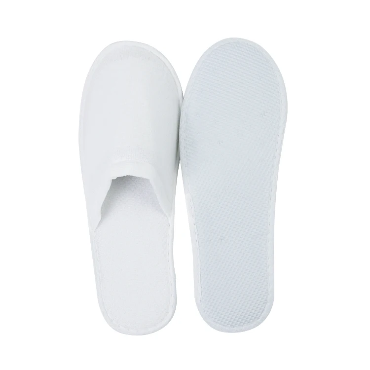 Customized  Low Price Indoor Unisex Closed Toe Comfortable Brushed Closed Toe Hotel Disposable Slippers