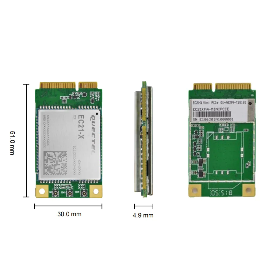 Worldwide LTE UMTS/HSPA(+) and GSM/GPRS/EDGE coverage EC21-E Mini PCIe Package 4g sim card module